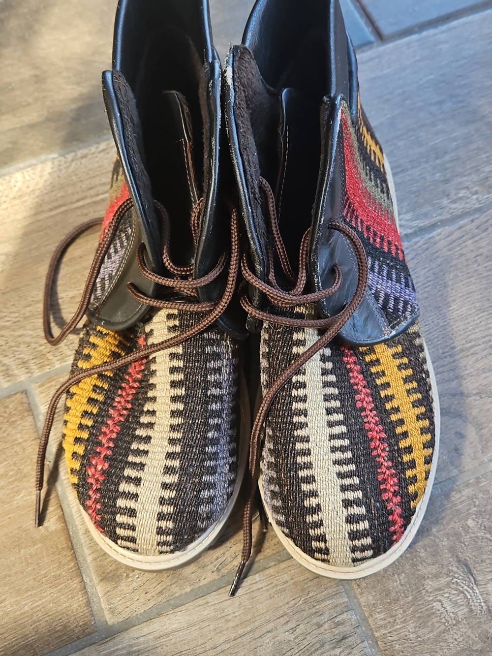 Kilim Handwoven Wool and Leather Boots